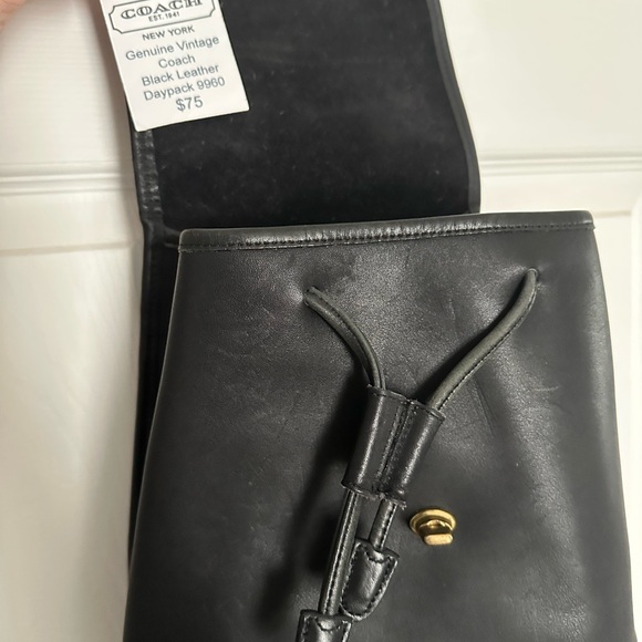 Coach Black Leather Daypack Backpack with Gold Hardware main image 7